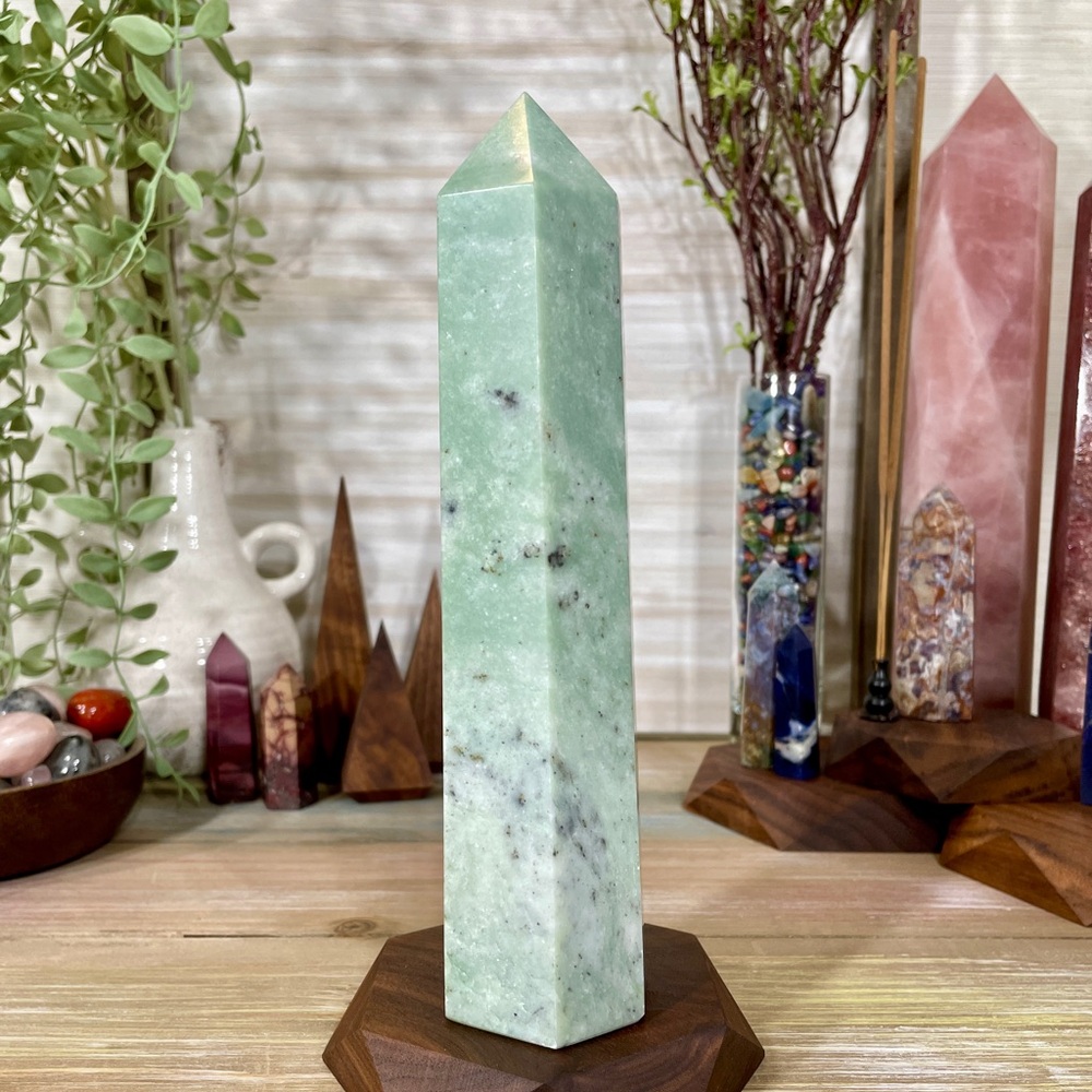 0578 Dendritic Jade Crystal Tower - Large 7-3/4 Inches Tall